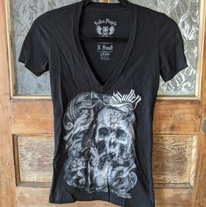 Sullen angels deep v women's t-shirt xs